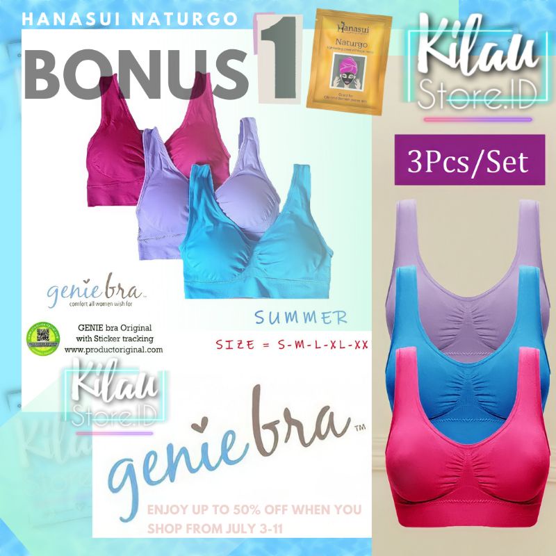 (3PCS) ORI JAPAN GENIE BRA / GENIE BRA ORIGINAL JAPAN WITH STIKER...