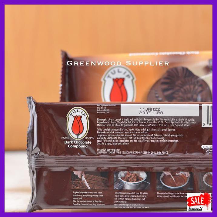 

SAKMACOKLAT- TULIP DARK CHOCOLATE COMPOUND - 250G (PREMIUM QUALITY) -MAKANAN-MINUMAN.