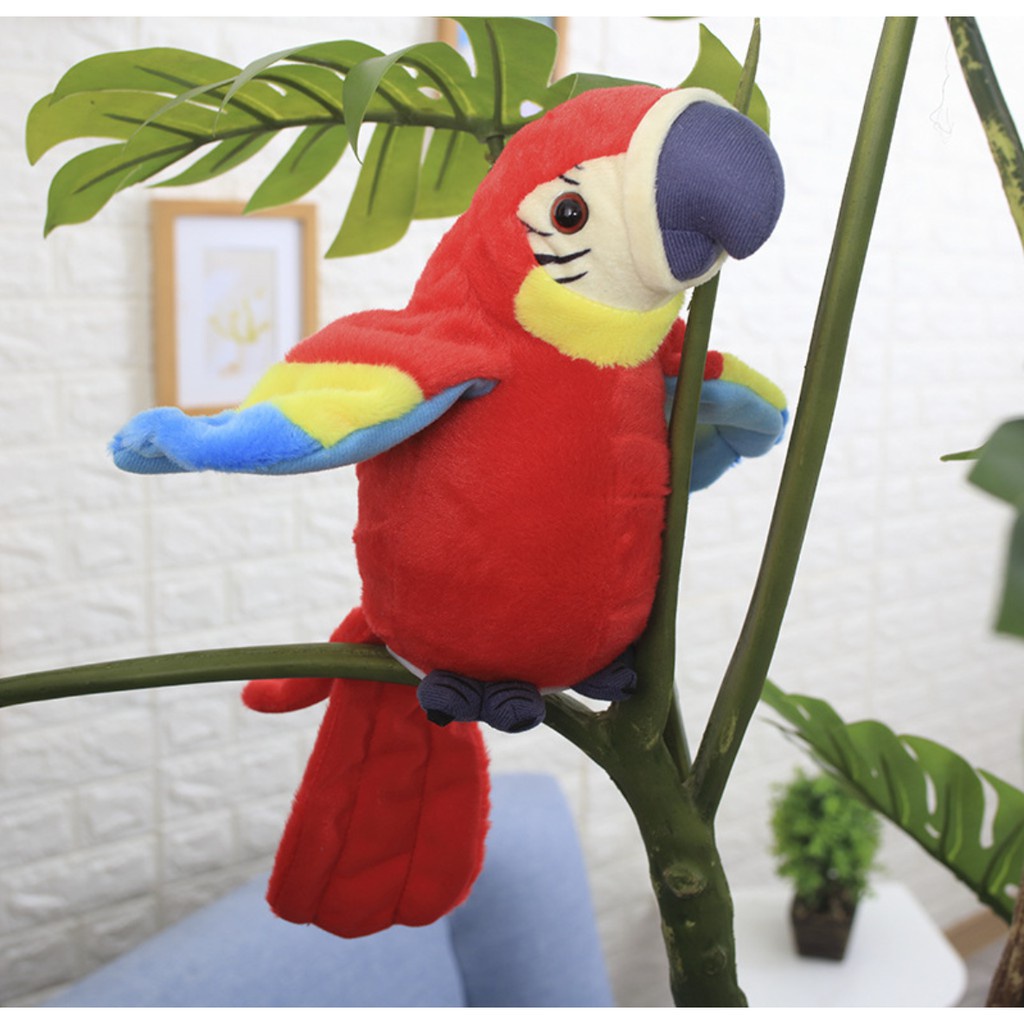 [GRATIS BATERAI] Boneka Boneka Burung Beo Peniru Suara Burung Bro Bisa Bicara