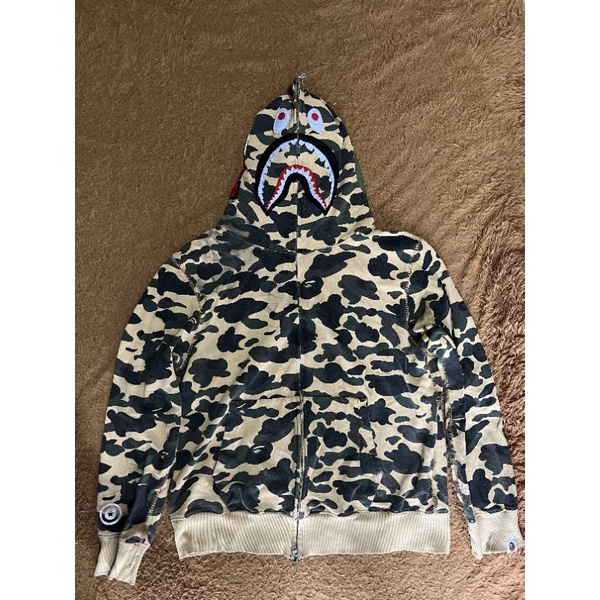 Jaket BAPE SHARK WGM CAMO YELLOW FULL ZIP JACKET 100%Size: L