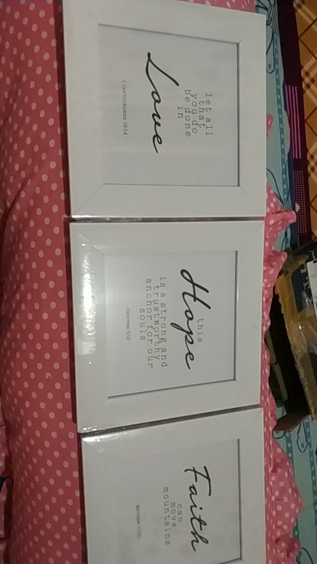 Hiasan Dinding Kristen, Faith, Hope, Love, Pigura Ayat Alkitab,  Bible Wall Decor, Poster Kristen