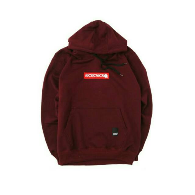 Jaket Sweater KICKCHICK beast maroon hoodie free stiker