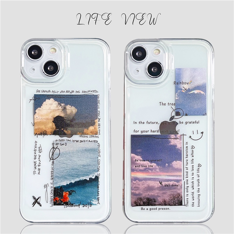 Case Pelindung Transparan Desain Lukisan Pemandangan 2022 Untuk iPhone 7 8 7plus 8plus X Xs Xr Xsmax 11 11pro 11 Pro Max 12 Pro Max 13 13 Pro 13 Pro Max Se2020