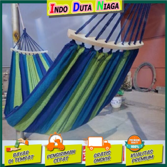HOUSEEN Hammock Tempat Tidur Gantung Canvas Anti Rollover - JS427