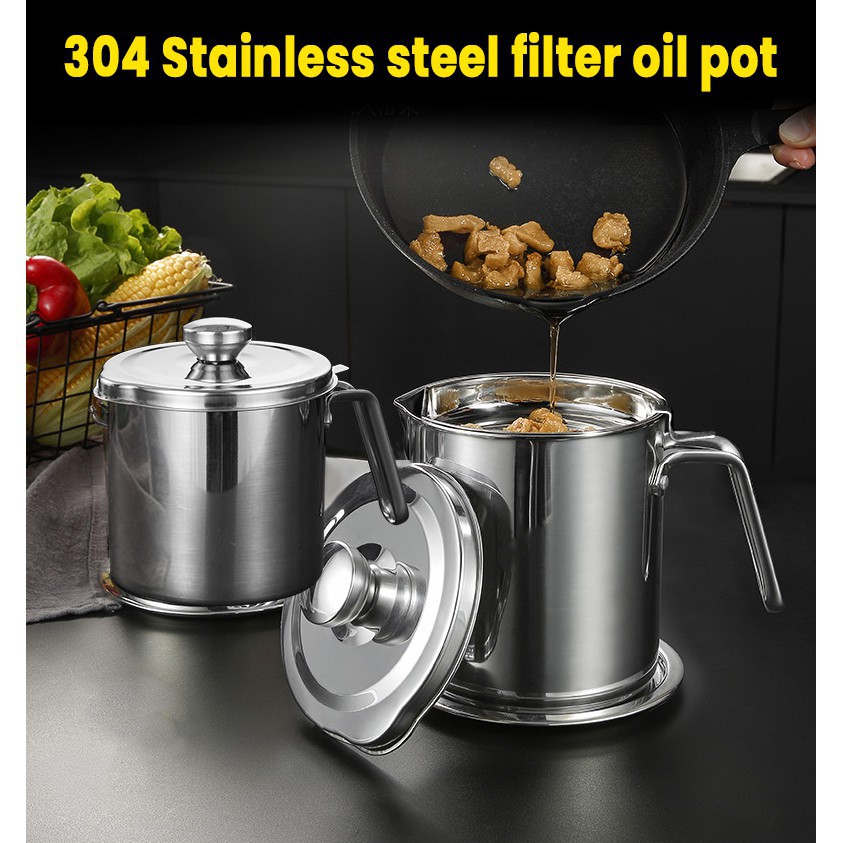 OILPOT - SARINGAN MINYAK STAINLESS STEEL 1.3L