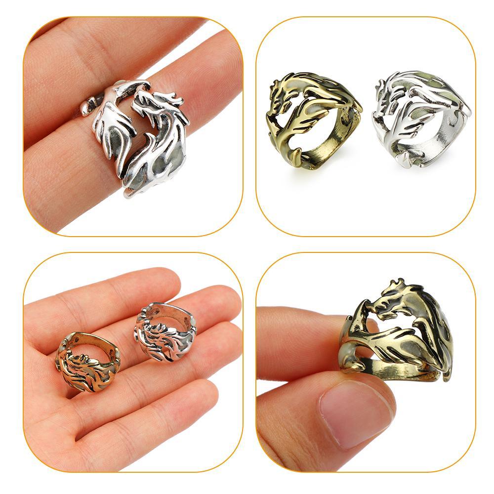 Lily Finger Rings Perhiasan Aksesoris Vintage Unisex Tembaga/Perak Bercahaya