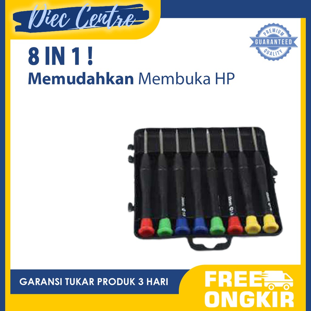 Obeng HP Lengkap Obeng Kecil Obeng Panjang Obeng Set Reparasi Smartphone Handphone 8 in 1