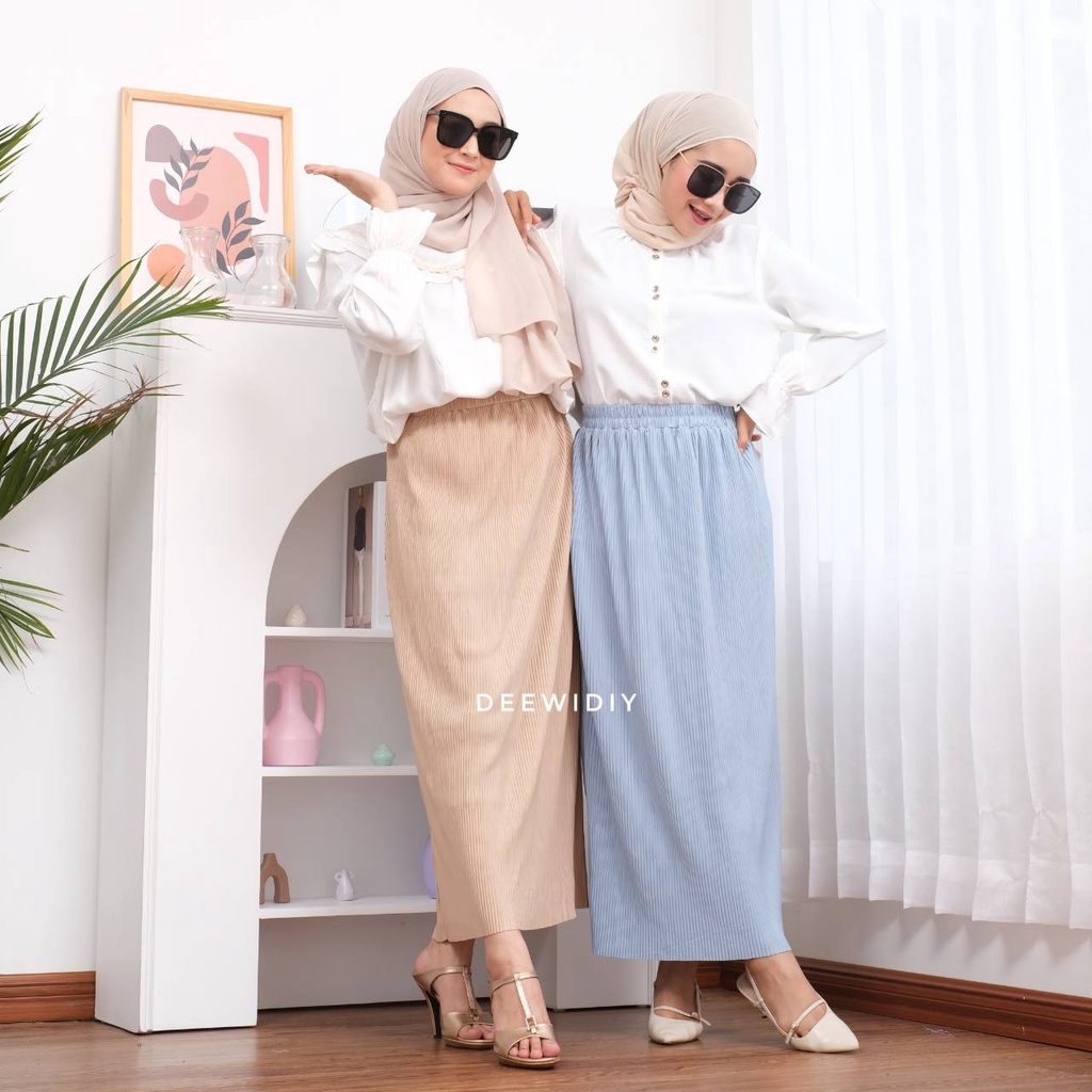 ROK SPAN PLISKET LIDI / ROK KERJA WANITA /PENCIL SKIRTDEEWIDIY (SERI 2)