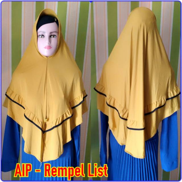 Jilbab Hijab Kerudung Instan Semi jumbo AIP Rempel lis