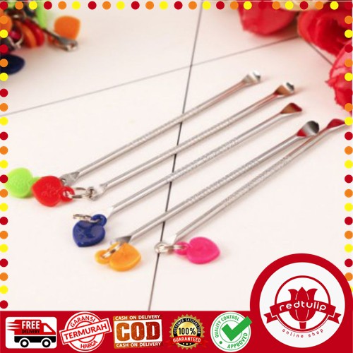 Korek Pembersih Kuping Besi Stainless dengan Bandul Ear Pick Picker