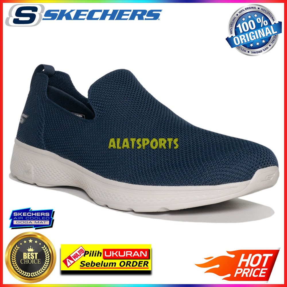 Skechers Go Walk 4 Inventor 54693-NVGY - Navy Sepatu Sneaker Pria Original