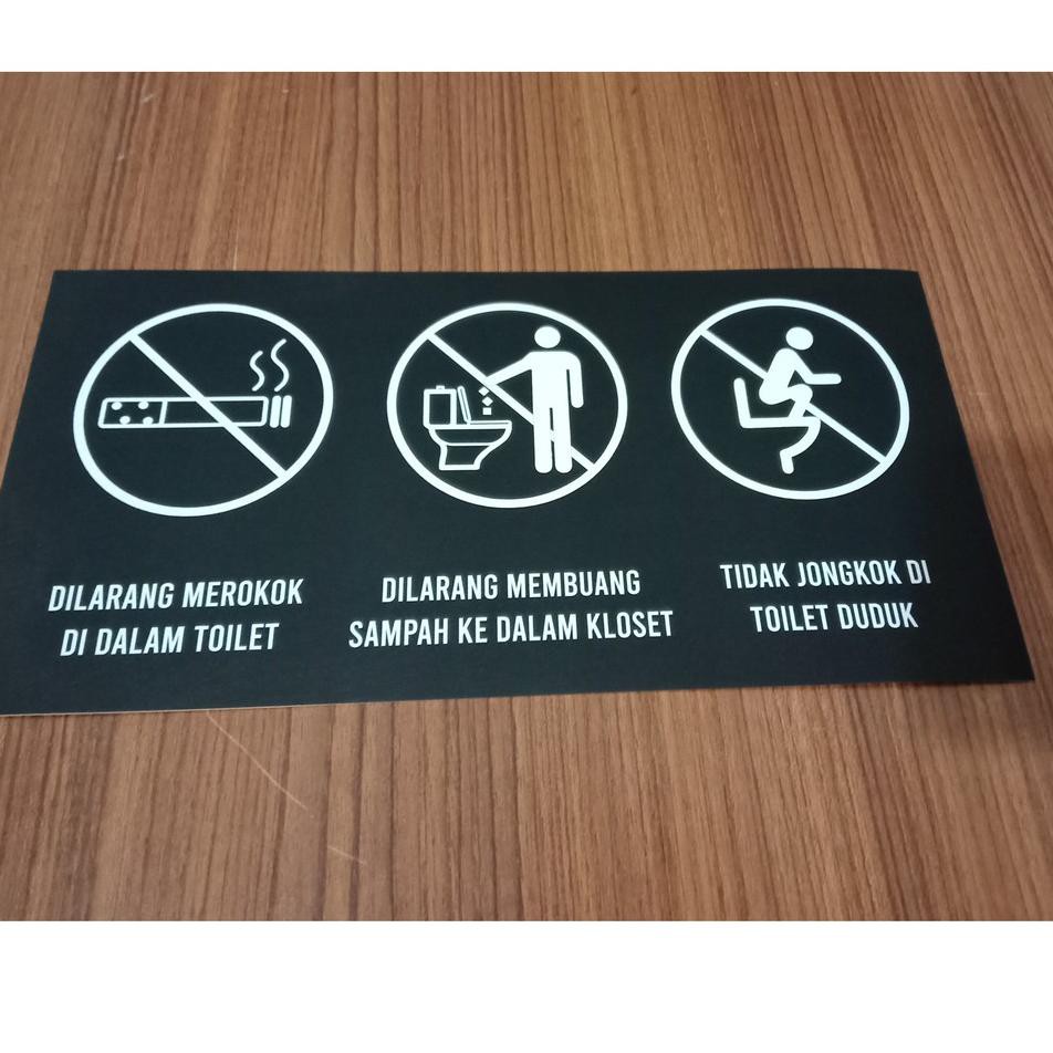 4.4 Brand  stiker penggunaan closet duduk - sticker dilarang jongkok di wc duduk