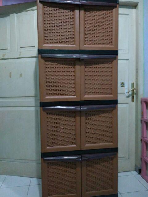 Promo Special Lemari Plastik Jumbo Pintu Susun 4 Rotan X-48 Napolly