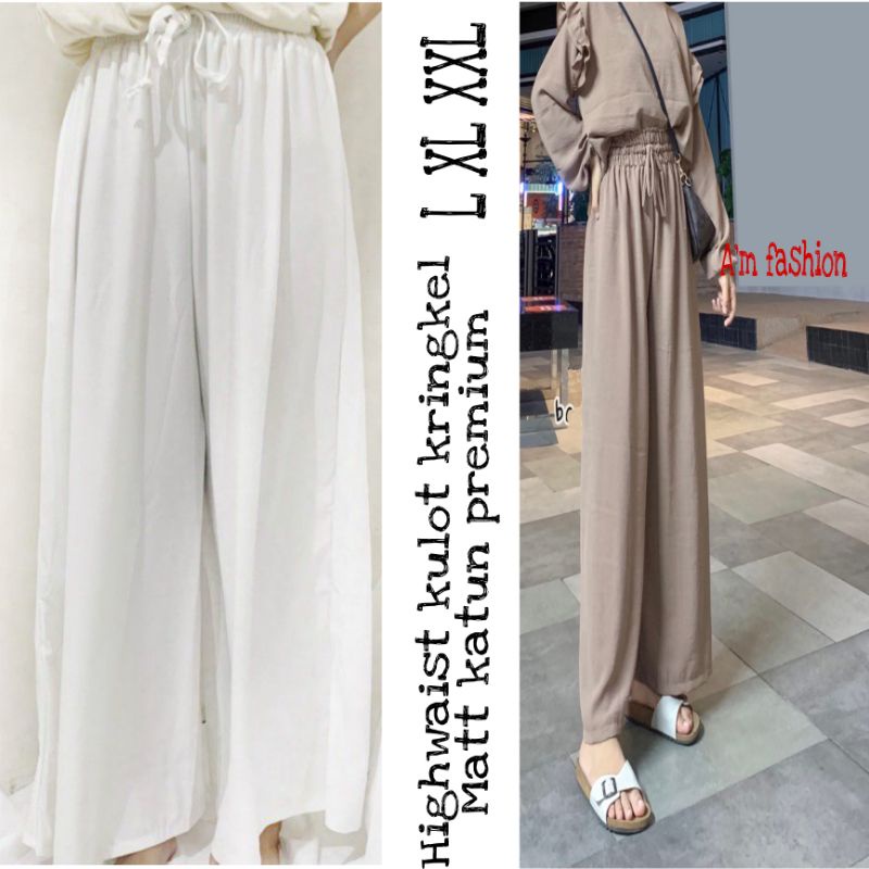 Kulot kringkel Premium Highwaist Kulot Bawahan Wanita L XL XXL