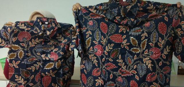 Sarimbit Keluarga/ Family Rok N Blus Wanita Mahadewi Prodo Broklat Biru Dongker