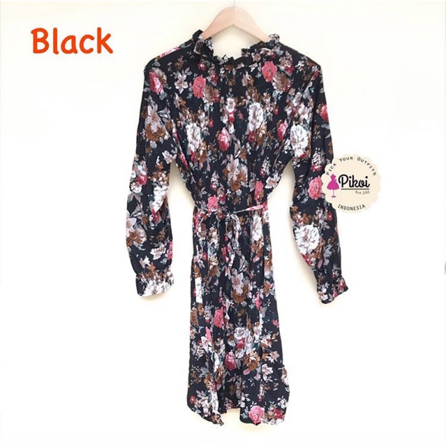 Dress korean style murah / dress floral cantik / dresa crepe lucu / dress bkk ready lucu murah /1936