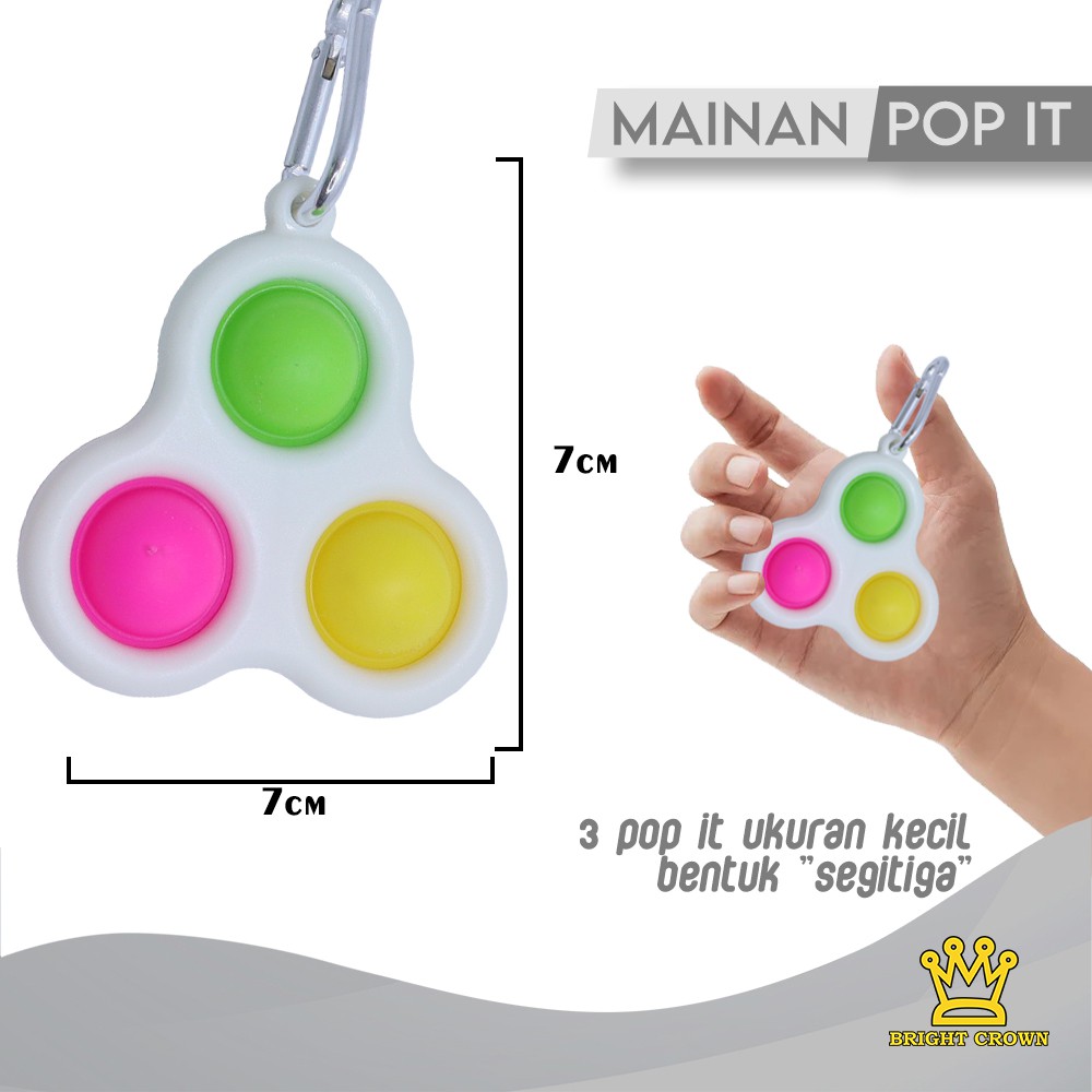 Bright Crown Mainan Fidget Push Pop It Bubble Stress Relief Kids Pop It Mainan Kekinian-3 fidget pop 
