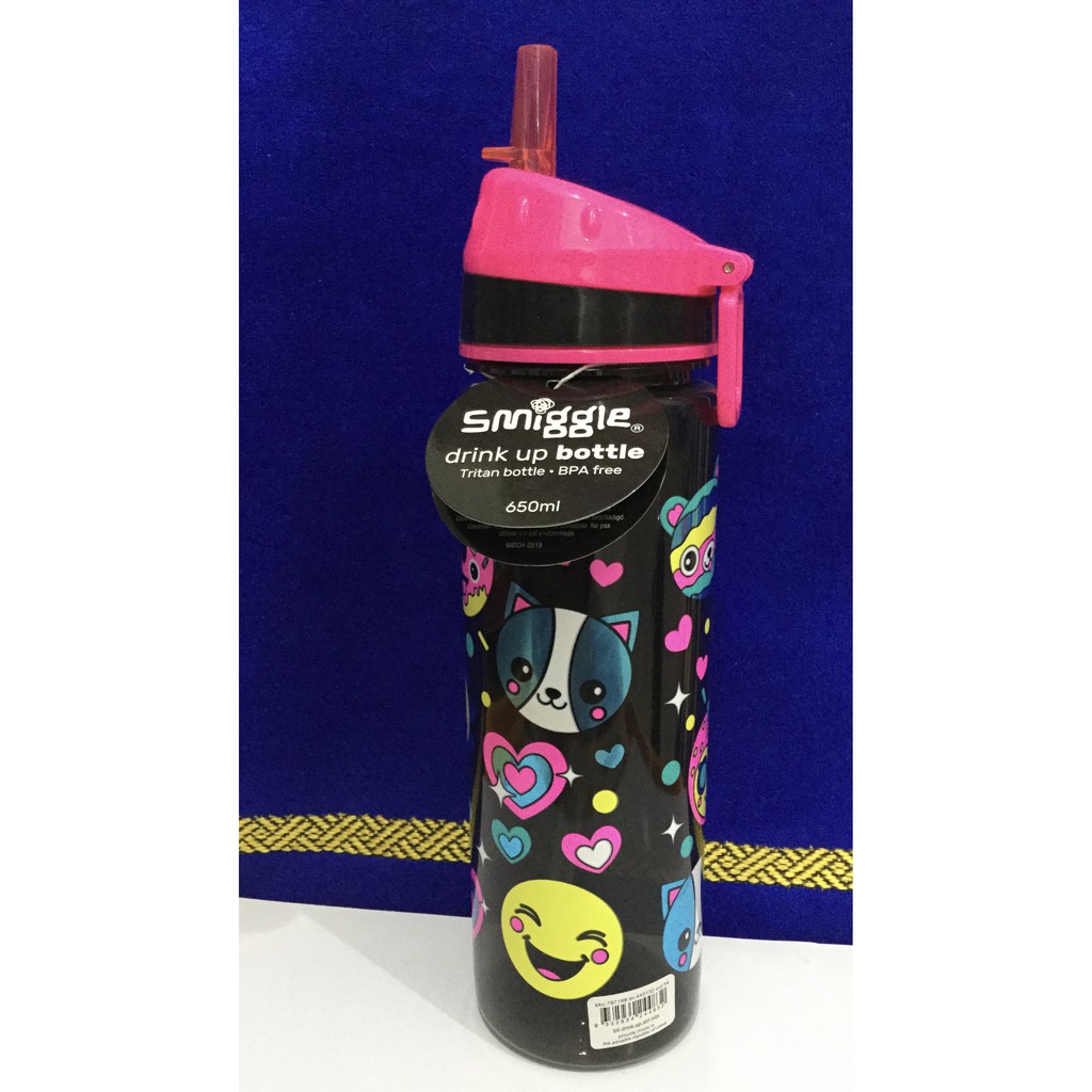 Smiggle drink up bottle cat hitam