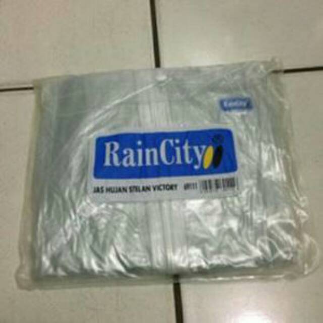 jas hujan setelan celana transparan bening victory rain city