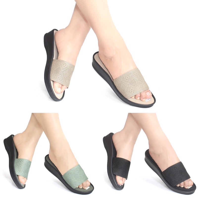 WEDGES WANITA SANDAL 3,5cm TERBARU SELOP SENDAL KEKINIAN KARET RAJUT WADGES PEREMPUAN PESTA KONDANGAN CEWEK TINGGI SLOP SYA
