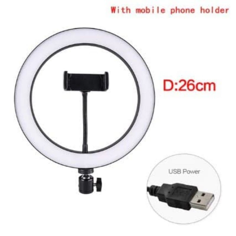 Ring Light LED 26cm 10inch Selfie Makeup Vlog Ringlight Live Streaming