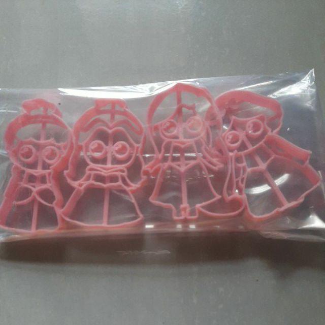 Cookie Fondant Cutter Princess Cetakan Kue Kering Snow White, Belle, Rapunzel, Cinderella