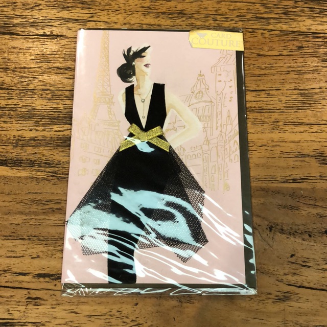 

Blank card (black dress with eiffel)