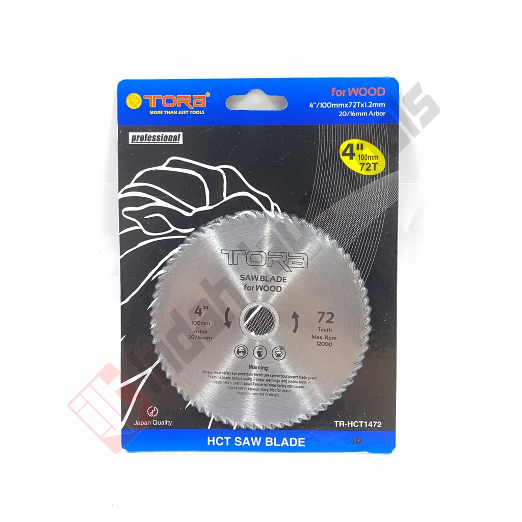 TORA Mata Pisau Potong Kayu 4&quot; x 72 T / Wood Circular Saw Blade