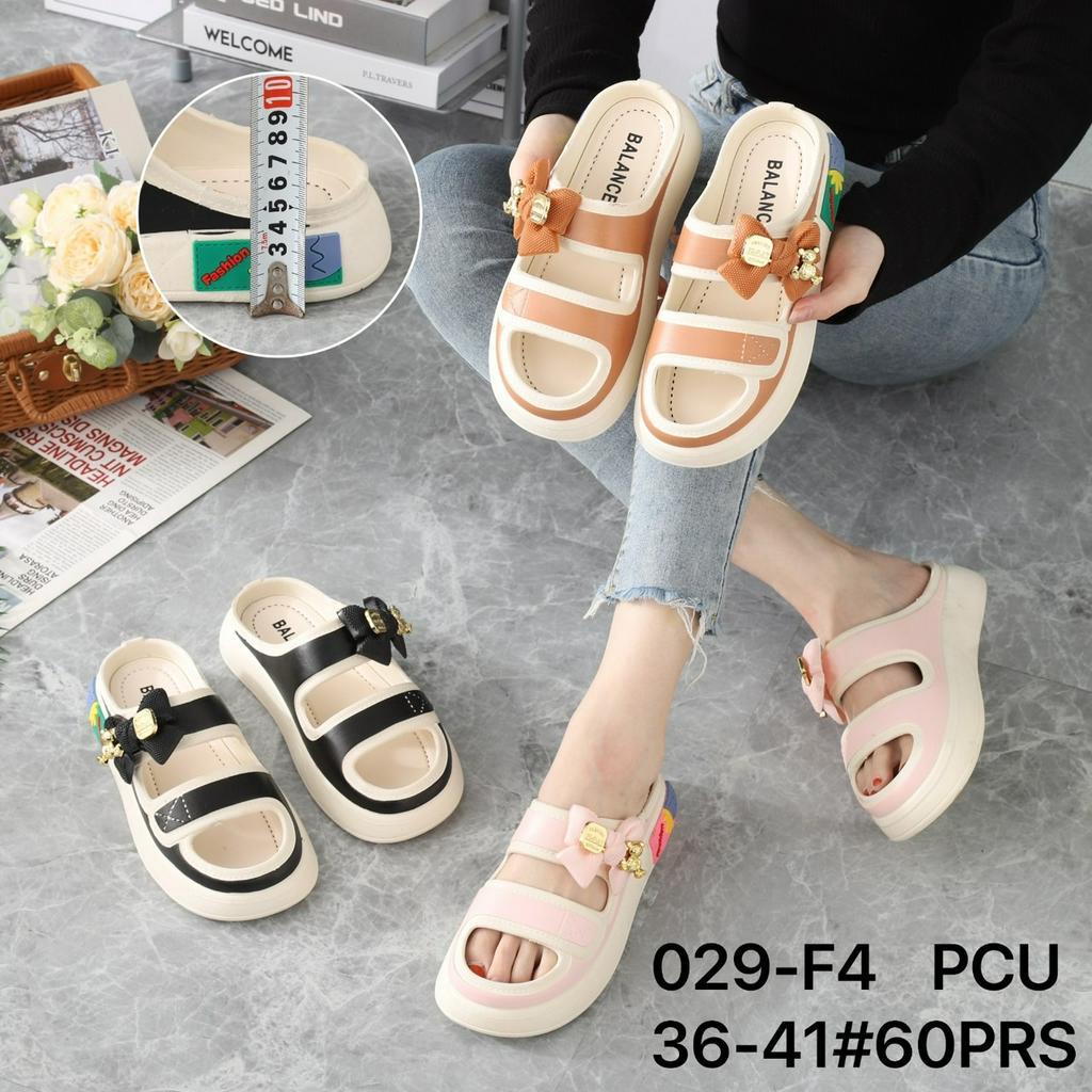 Sandal Selop Wanita Karet Import BALANCE Motif Pita Ban 2 Ringan Empuk Sol Tebal 5 Cm / 029-F4