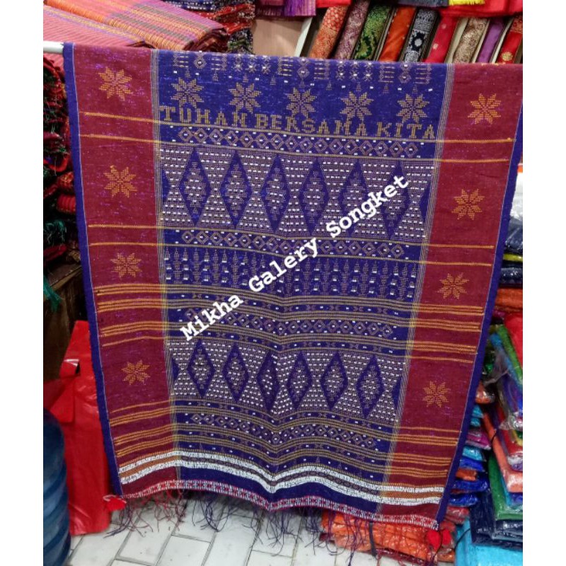 Ulos Sadum Raja Jumbo Biru Sisi Maron