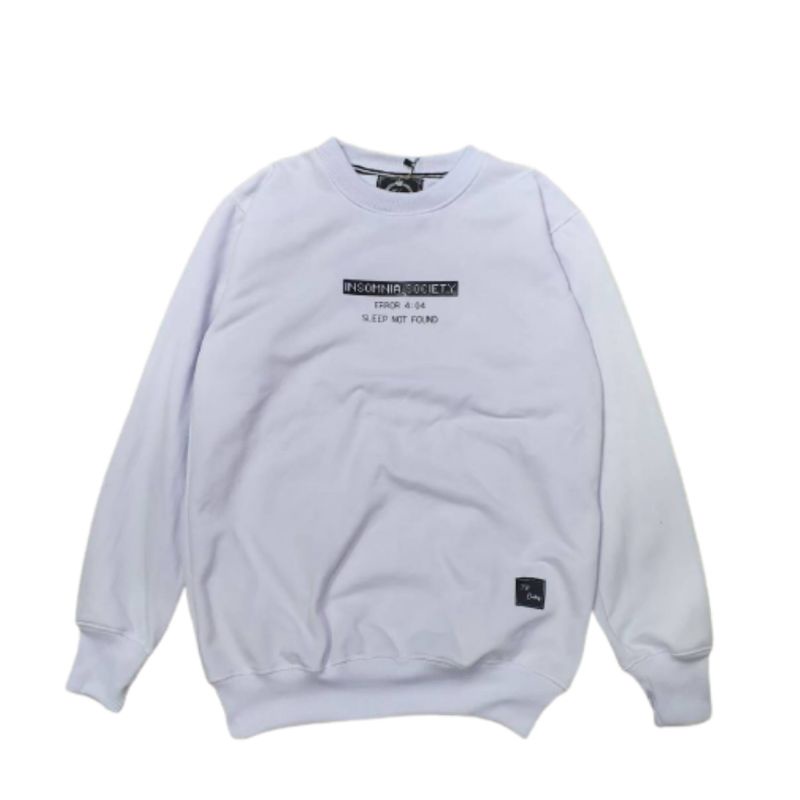 Sweatshirt Crewneck Insomnia Putih Pria Dan Wanita