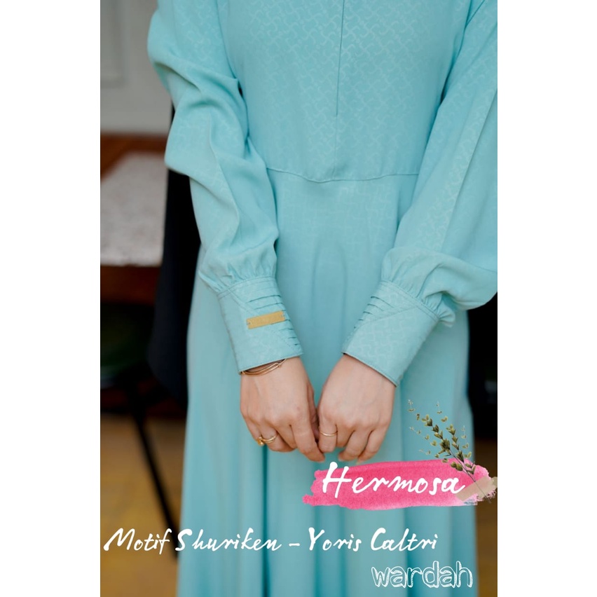 [Gamis Hermosa] Gamis hermosa motif shuriken warna wardah-gamis hermosa wardah-gamis shuriken wardah