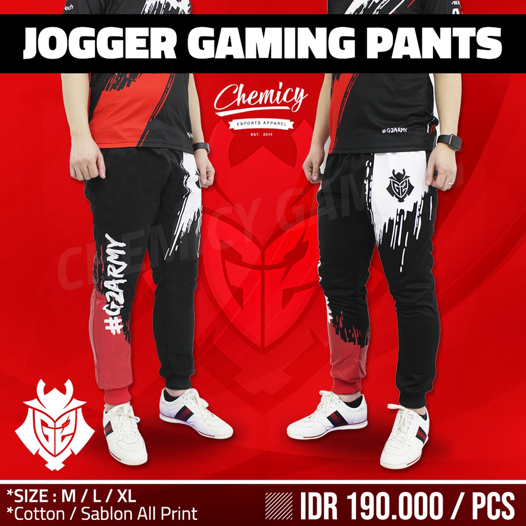 G2 E-Sports Jogger Gaming Pants / Celana Olahraga / Training