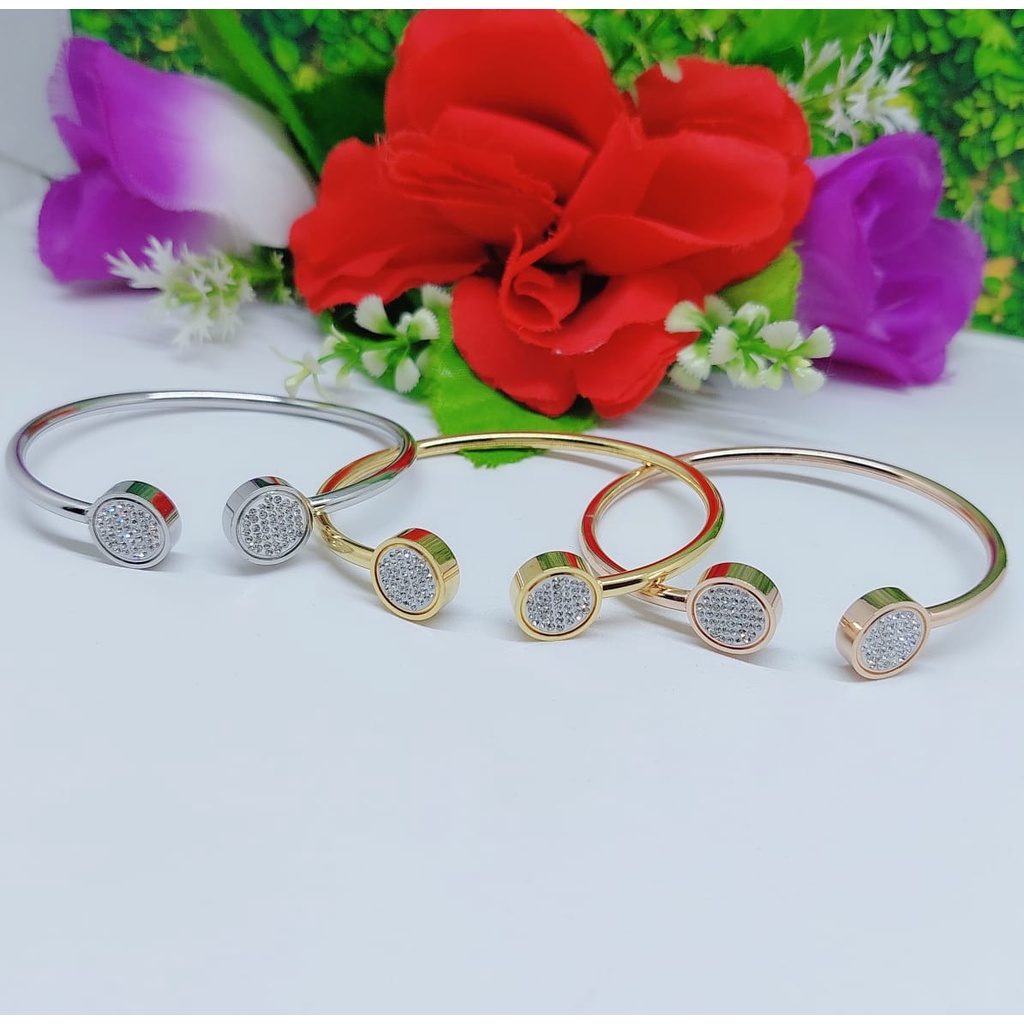 Gelang titanium mata full perhiasan wanita jewellery A,B