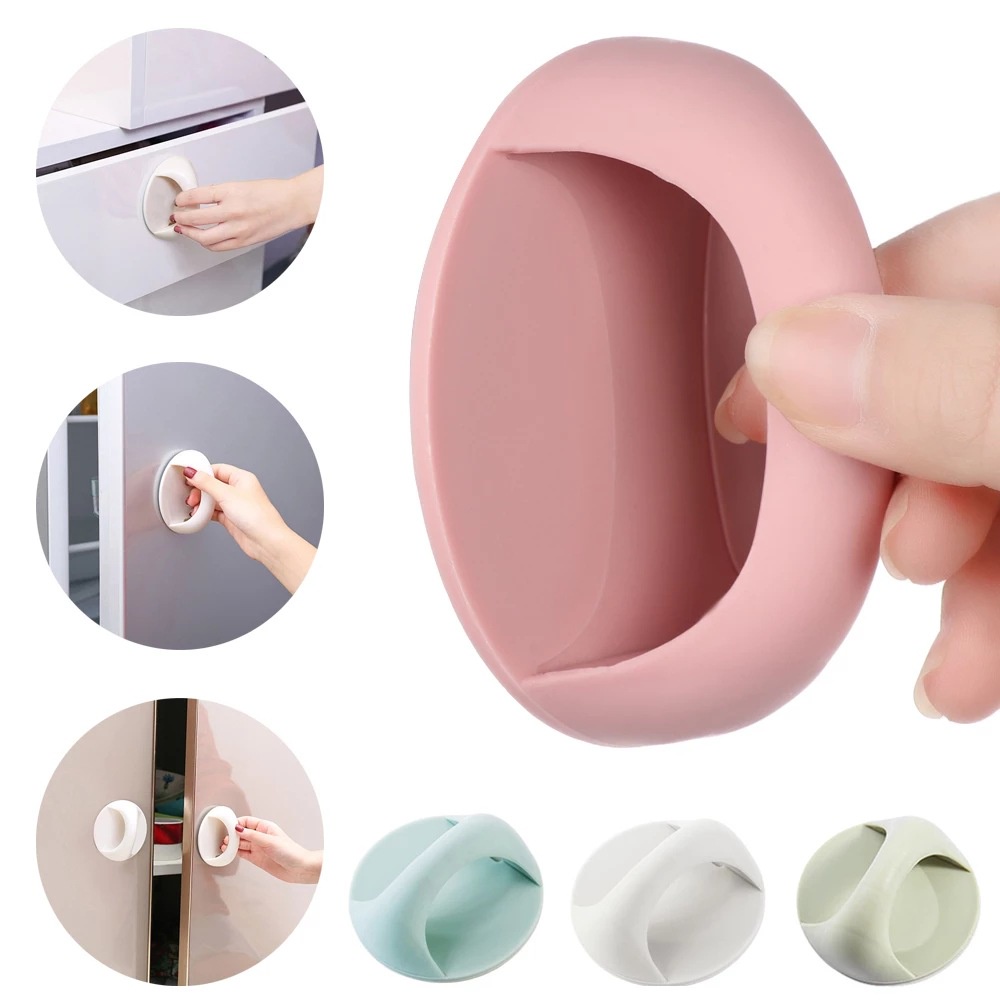 1Pc Multi-purpose Self-Adhesive Punch-free Door Handle / Home Plastic Window Glass Drawer Closet Grip