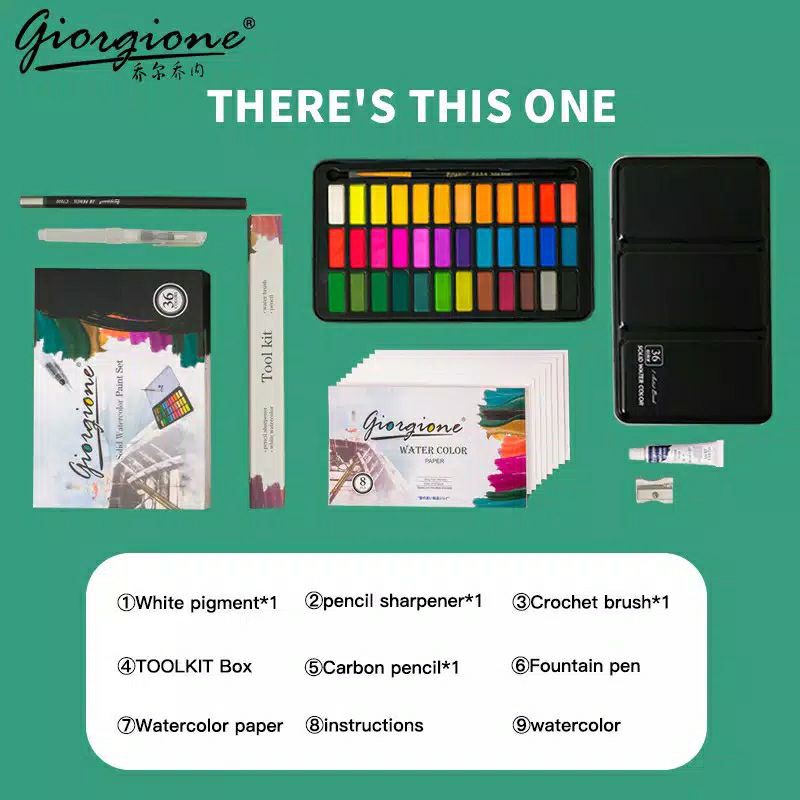 

Giorgione Solid Watercolor Paint Set 36 Colors