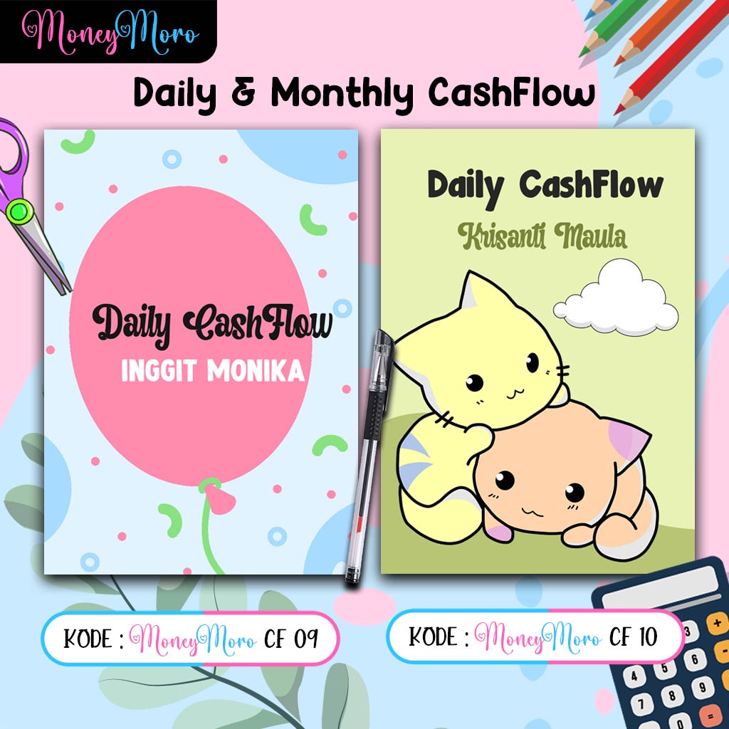 

MoneyMoro 09-10 Buku Catatan CashFlow / Financial Planner / Daily CashFlow / Monthly CashFlow