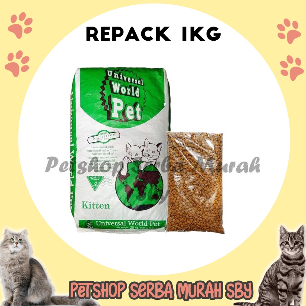 Universal World Pet Kitten Repack 1kg - Makanan Kering Anak Kucing