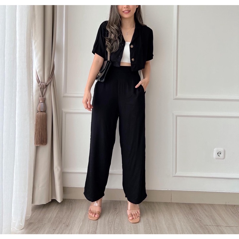 HERFIT set nataly / setelan santai / 8870-Hitam