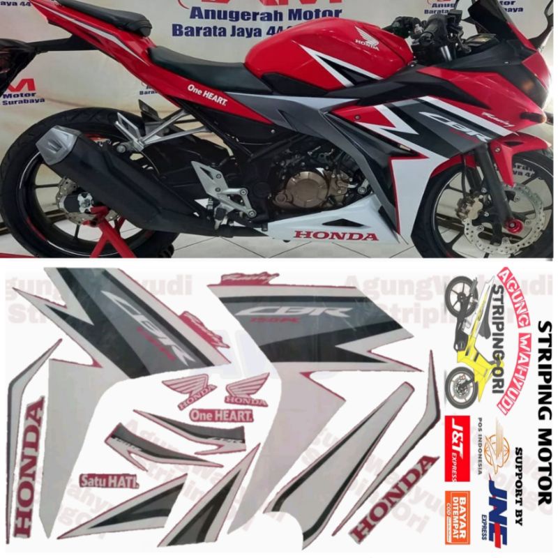 STRIPING MOTOR HONDA CBR 150R 2019 2020 MERAH RED RACING LIS LES BODY POLET STIKER SEPEDA MOTOR CBR 