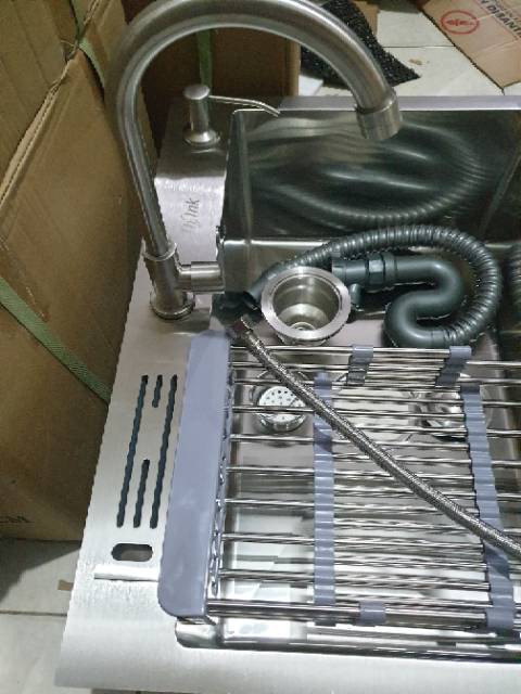 bak cuci piring thsink stainless SUS304 60X45 PAKET LENGKAP