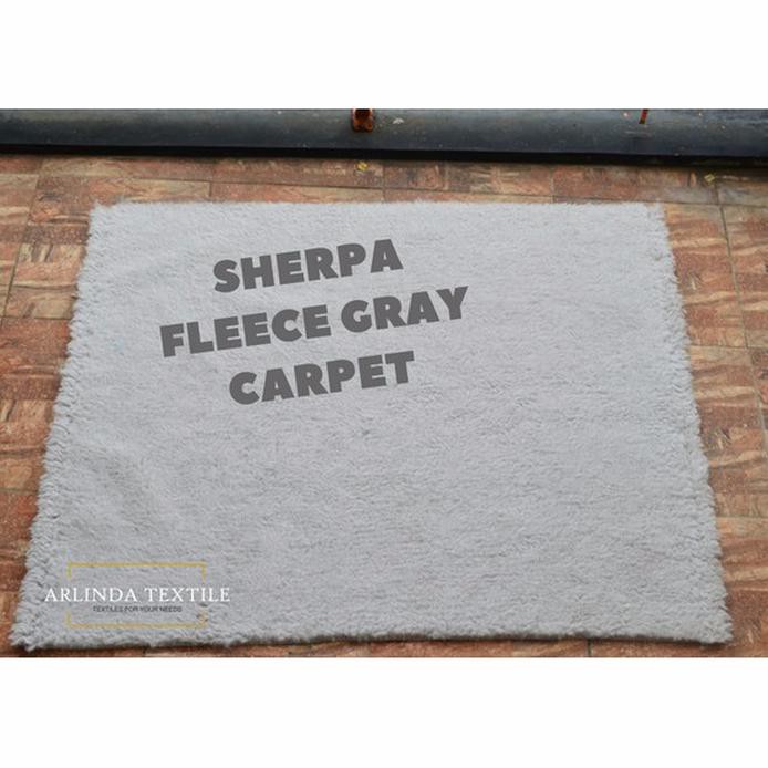 Termurah Karpet Bulu 200X130 - Kain Bulu Domba - Sherpa Fleece Gray