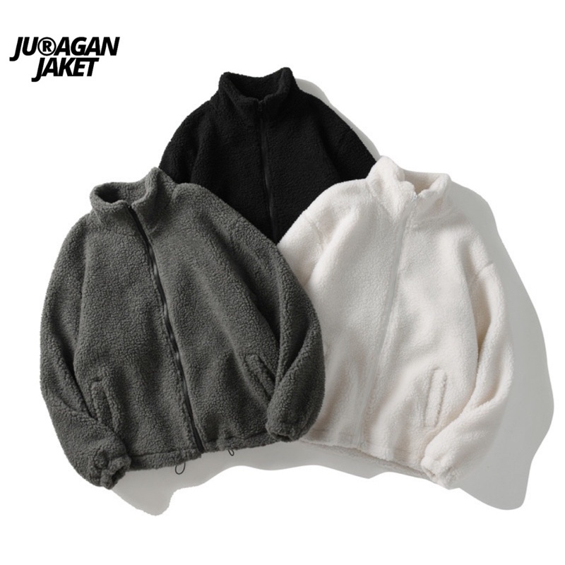 Jaket Mantel Musim Dingin Bulu Halus Sherpa Musim Dingin Fluffy