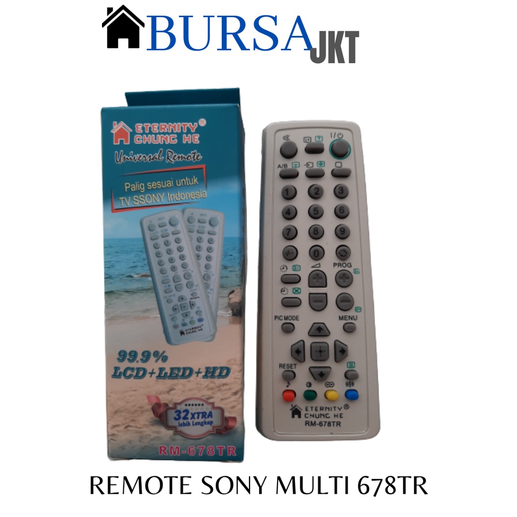 REMOTE SONY UNIVERSAL MULTI TABUNG  PUTIH 678 TR TANPA SETTING