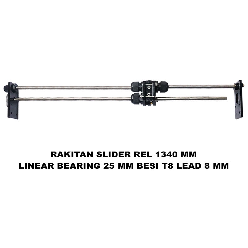 EELIC SLR-25T8L8J1200 Rakitan slider rel panjang 1340 mm linear bearing block d8 25 mm lead besi uli