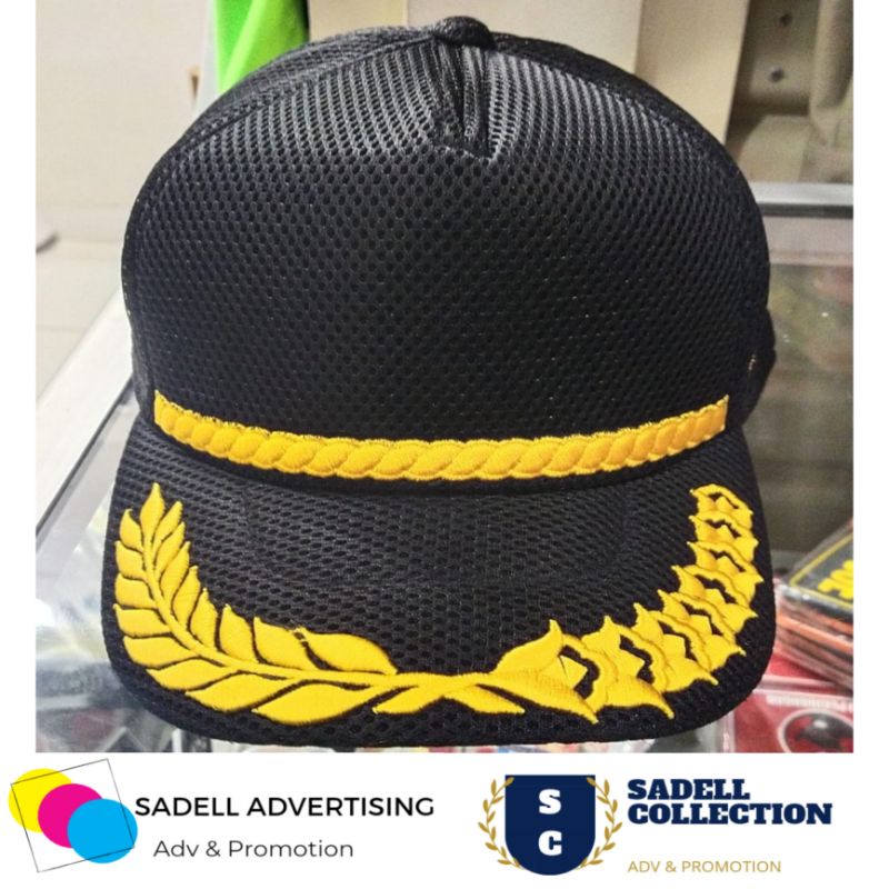 Topi Polos Topi Padi Kapas List Kuning Topi Jaring Polos