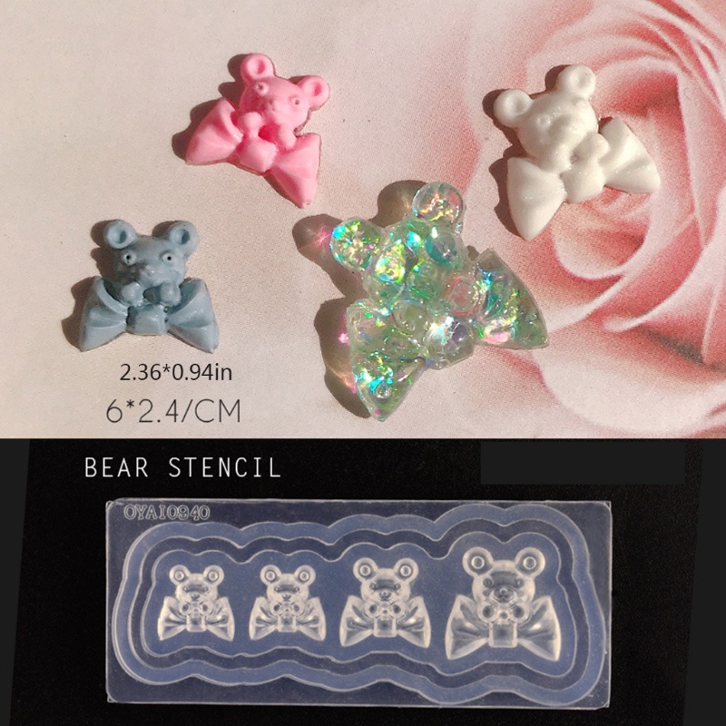 Siy Cetakan Kristal Epoxy Resin Bentuk Beruang 3d Bahan Silikon Untuk Nail Art Diy