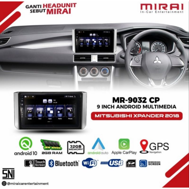 HEAD UNIT ANDROID MIRAI 9032CP XPANDER NEW LIVINA