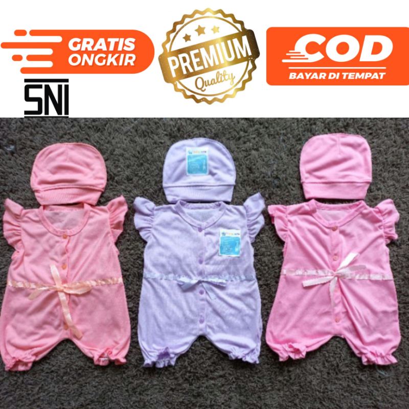 Jumper /romper bayi perempuan set Topi SNI 1set Promo 8.8