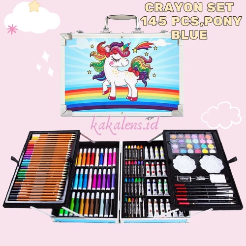 

CRAYON ART SET KOPER SET CRAYON MEWARNAI ANAK ALAT LUKIS ANAK 145 PCS - PONY BLUE